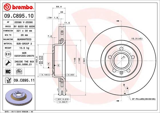 AP 25590 V - Brake Disc autospares.lv