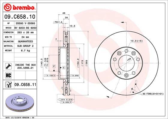 AP 25593 V - Brake Disc autospares.lv