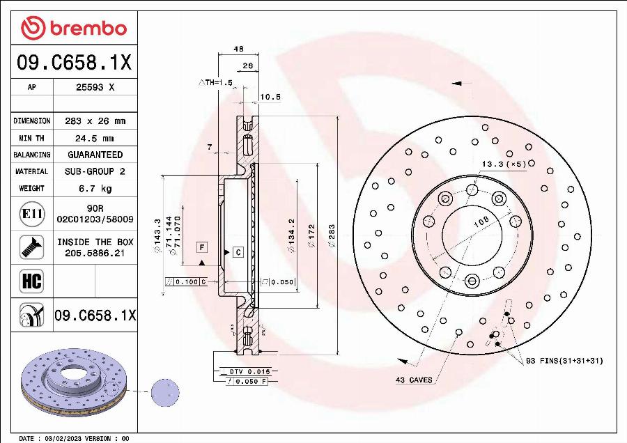 AP 25593 X - Brake Disc autospares.lv