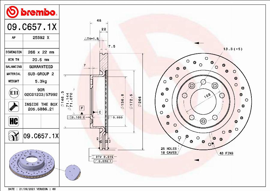 AP 25592 X - Brake Disc autospares.lv