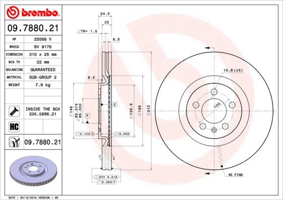 AP 25566 V - Brake Disc autospares.lv