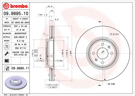 AP 25047 V - Brake Disc autospares.lv