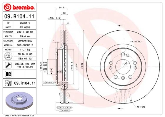 AP 25064 V - Brake Disc autospares.lv