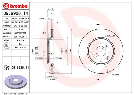 AP 25030 V - Brake Disc autospares.lv