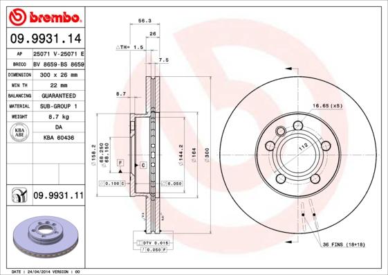 AP 25071 E - Brake Disc autospares.lv