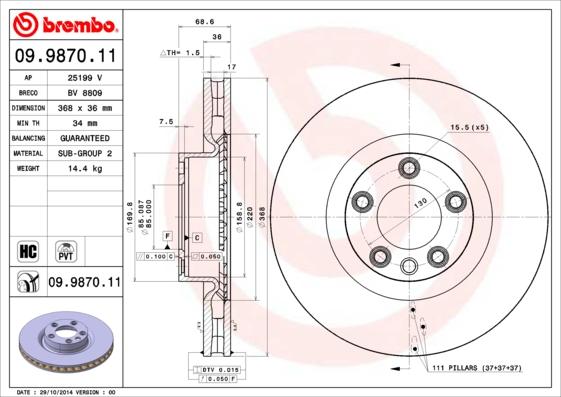 AP 25199 V - Brake Disc autospares.lv