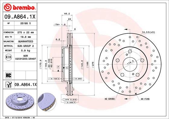 AP 25195 X - Brake Disc autospares.lv