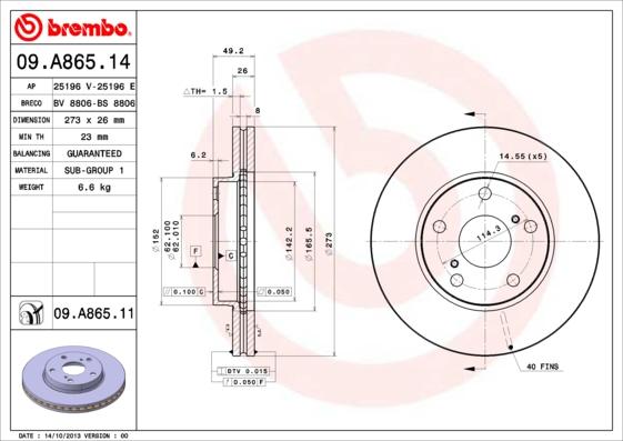 AP 25196 V - Brake Disc autospares.lv