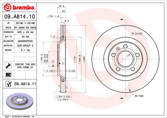 AP 25198 V - Brake Disc autospares.lv