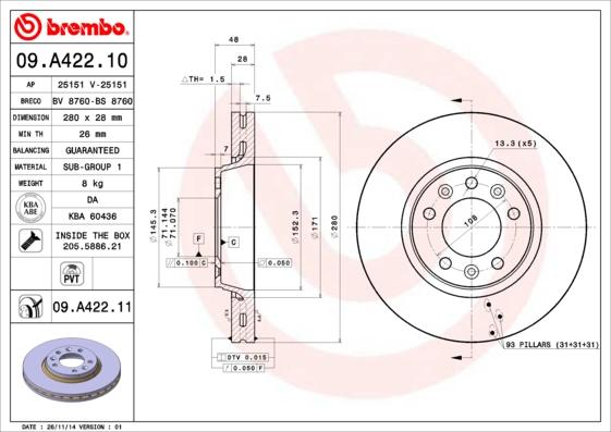 AP 25151 - Brake Disc autospares.lv