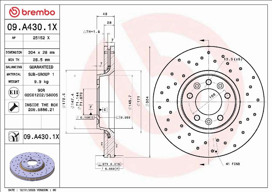 AP 25152 X - Brake Disc autospares.lv