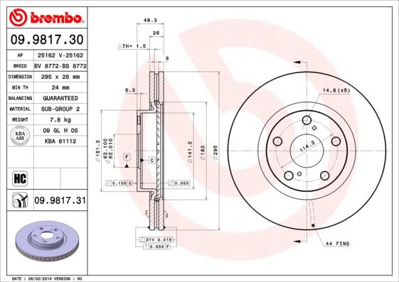 AP 25162 V - Brake Disc autospares.lv