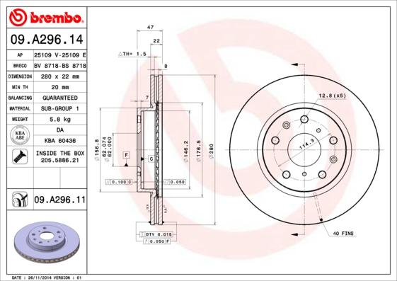 AP 25109 V - Brake Disc autospares.lv