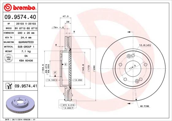 AP 25103 V - Brake Disc autospares.lv