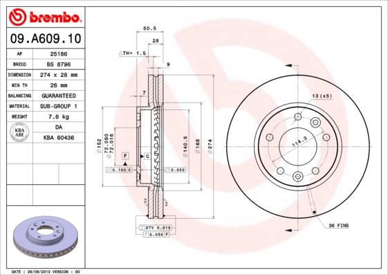 AP 25186 - Brake Disc autospares.lv