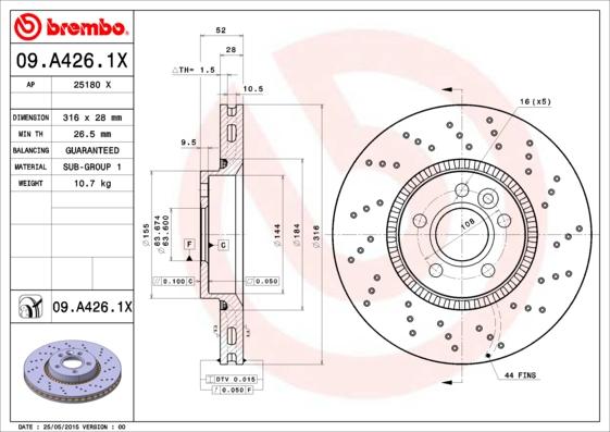 AP 25180 X - Brake Disc autospares.lv