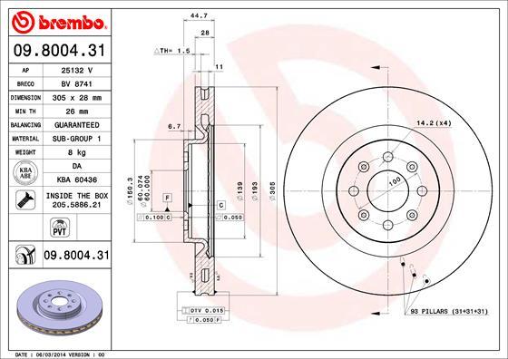 AP 25132 V - Brake Disc autospares.lv