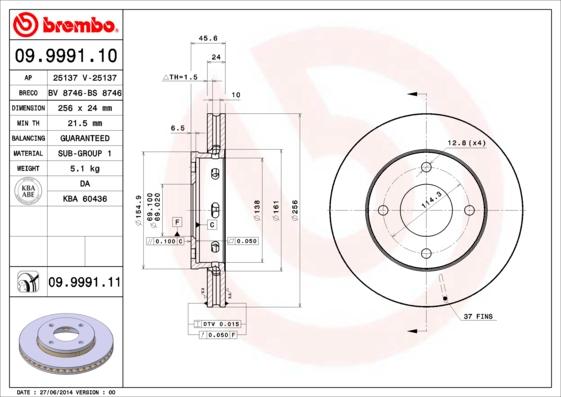 AP 25137 V - Brake Disc autospares.lv