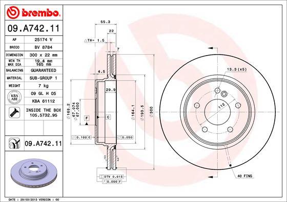 AP 25174 V - Brake Disc autospares.lv