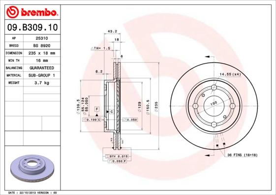 AP 25310 - Brake Disc autospares.lv