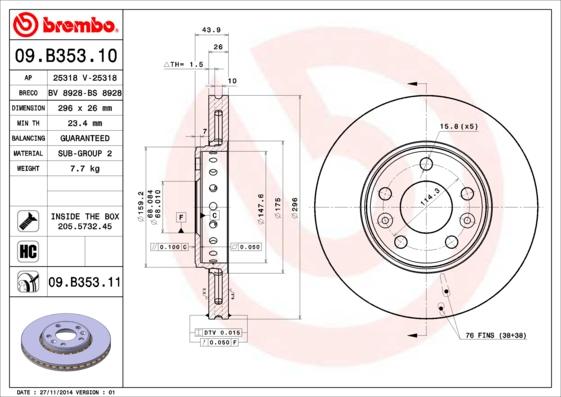 AP 25318 V - Brake Disc autospares.lv