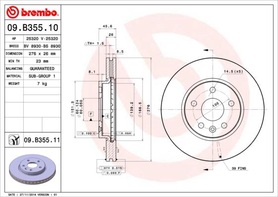 AP 25320 V - Brake Disc autospares.lv