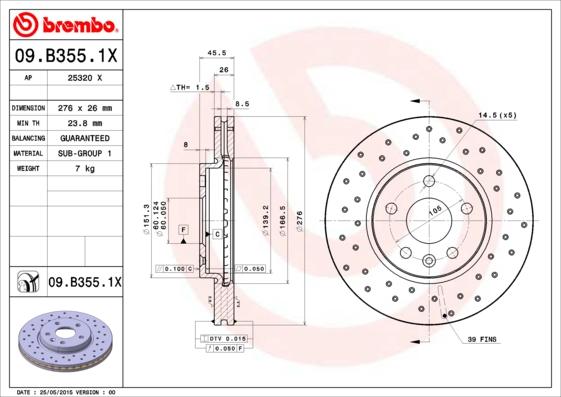 AP 25320 X - Brake Disc autospares.lv