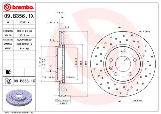 AP 25321 X - Brake Disc autospares.lv