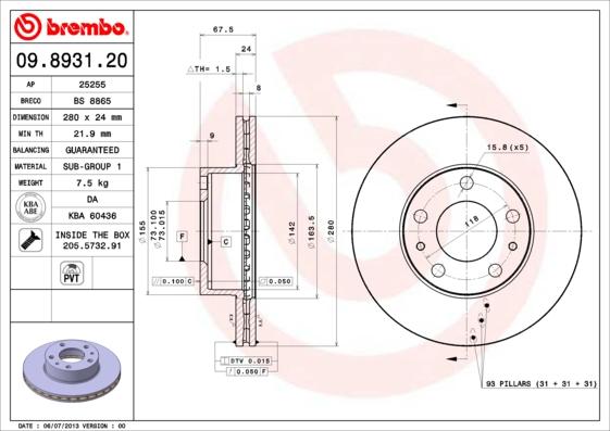 AP 25255 V - Brake Disc autospares.lv