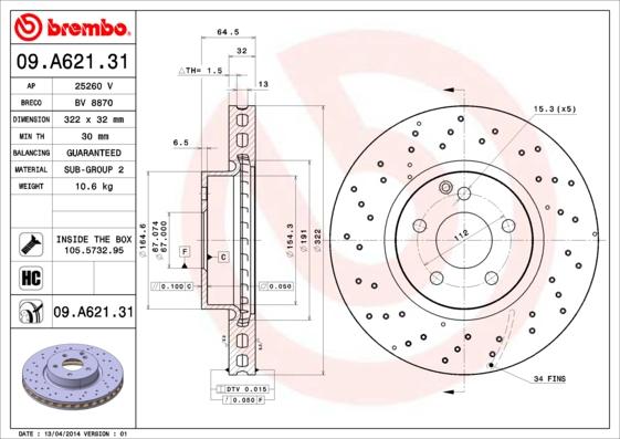 AP 25260 V - Brake Disc autospares.lv