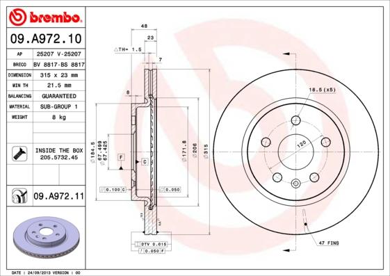 AP 25207 V - Brake Disc autospares.lv