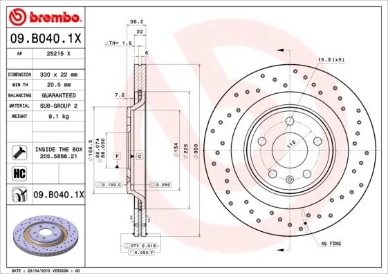 AP 25215 X - Brake Disc autospares.lv