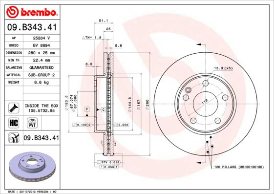 AP 25284 V - Brake Disc autospares.lv