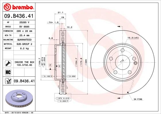 AP 25285 V - Brake Disc autospares.lv