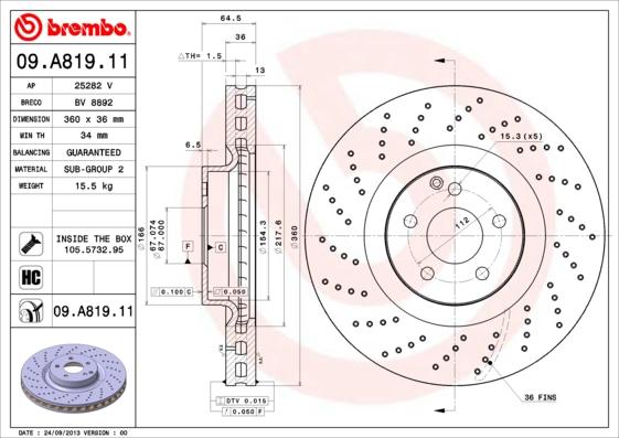 AP 25282 V - Brake Disc autospares.lv