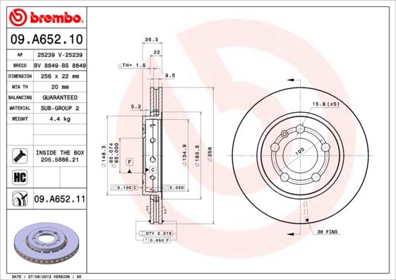 AP 25239 V - Brake Disc autospares.lv