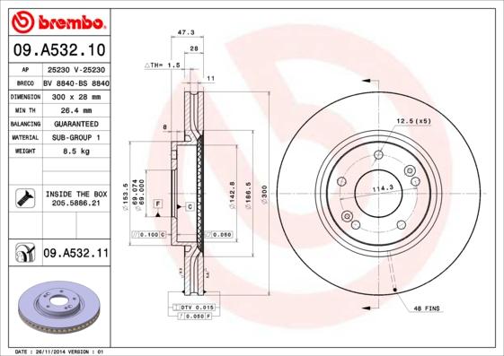 AP 25230 V - Brake Disc autospares.lv