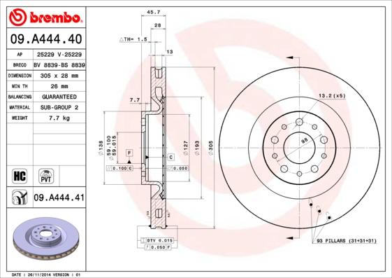 AP 25229 V - Brake Disc autospares.lv