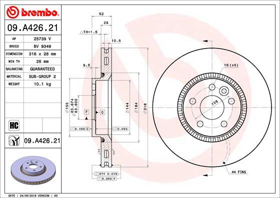 AP 25739V - Brake Disc autospares.lv