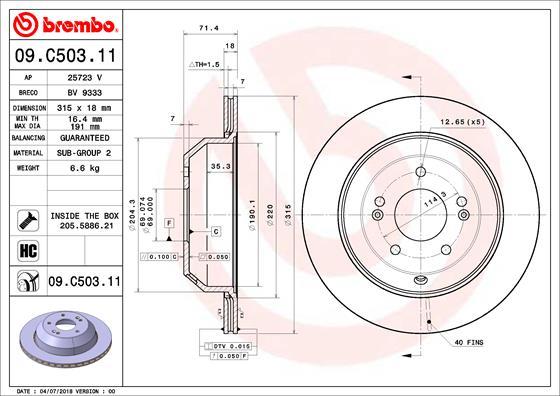 AP 25723 V - Brake Disc autospares.lv