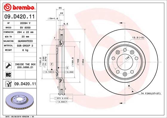 AP 20094 V - Brake Disc autospares.lv