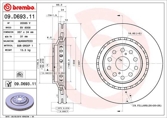 AP 20085 V - Brake Disc autospares.lv