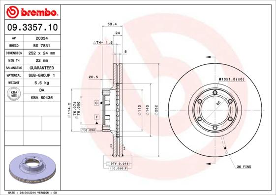 AP 20034 - Brake Disc autospares.lv