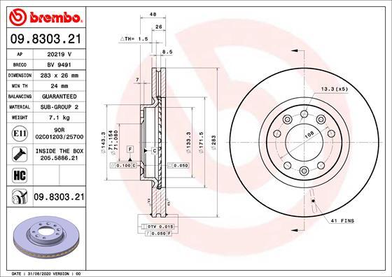 AP 20219 V - Brake Disc autospares.lv