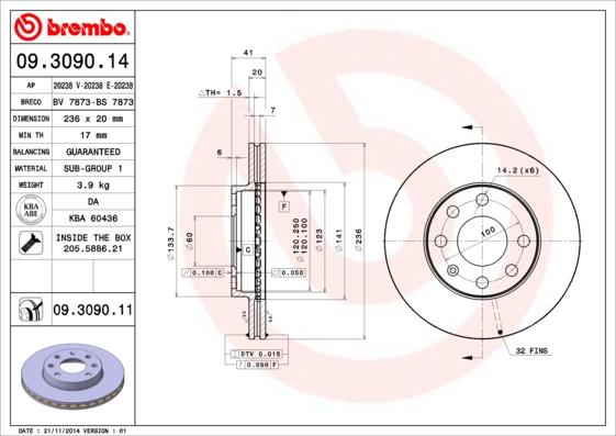 AP 20238 E - Brake Disc autospares.lv