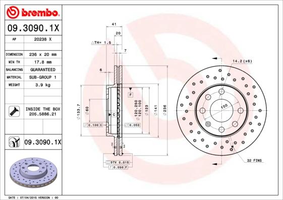 AP 20238 X - Brake Disc autospares.lv