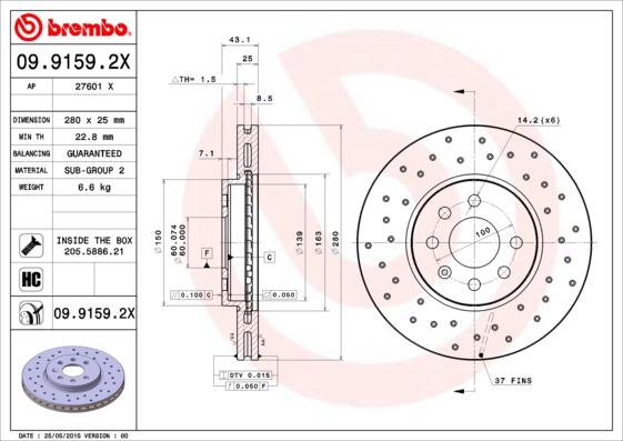 AP 27601 X - Brake Disc autospares.lv