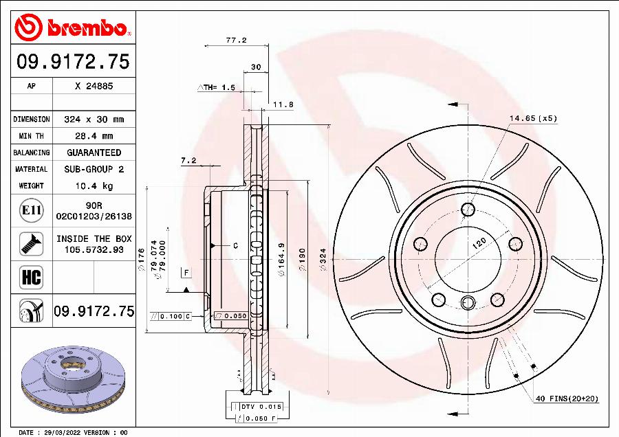 AP X 24885 - Brake Disc autospares.lv