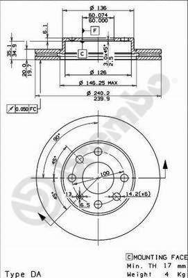 AP X 24221 - Brake Disc autospares.lv