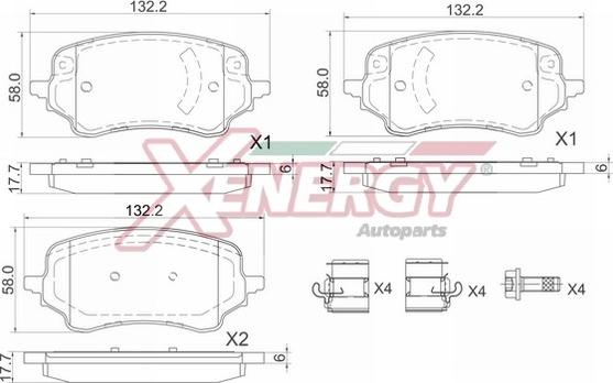 AP XENERGY X41409 - Brake Pad Set, disc brake autospares.lv